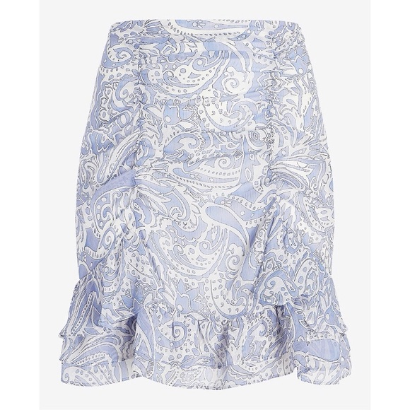 Express high waisted ruched ruffle mini skirt - Picture 3 of 8